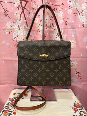 Louis Vuitton Monogram Malesherbes Top Handle Vintage Bag with strap 1992